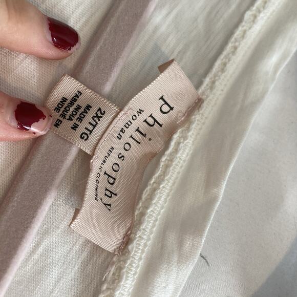 Philosophy Women’s Lace Sleeves Top Size 2X Soft‎ Indian Cotton Boho Artsy Flowy - Picture 5 of 11